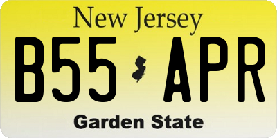 NJ license plate B55APR