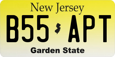 NJ license plate B55APT