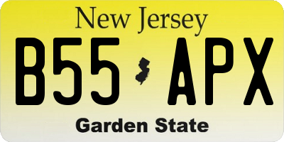 NJ license plate B55APX