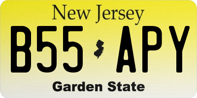 NJ license plate B55APY