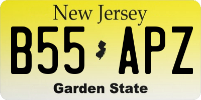 NJ license plate B55APZ