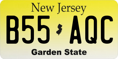 NJ license plate B55AQC