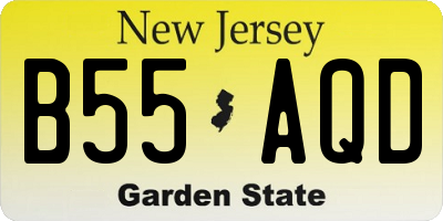 NJ license plate B55AQD