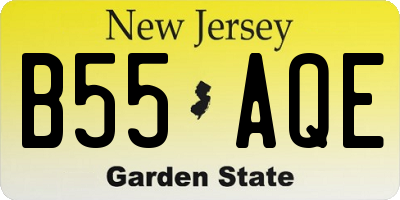 NJ license plate B55AQE