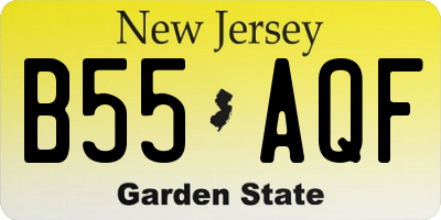 NJ license plate B55AQF