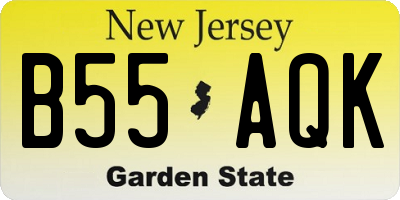 NJ license plate B55AQK