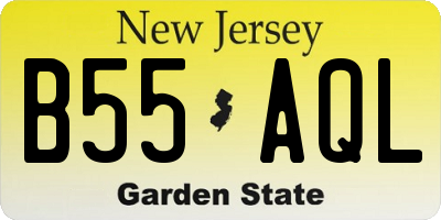 NJ license plate B55AQL
