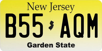 NJ license plate B55AQM