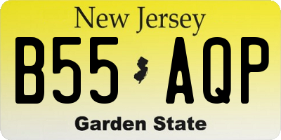 NJ license plate B55AQP