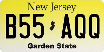 NJ license plate B55AQQ