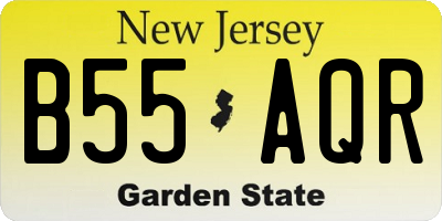 NJ license plate B55AQR