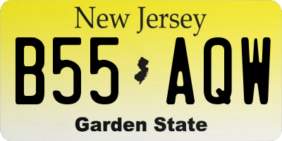 NJ license plate B55AQW