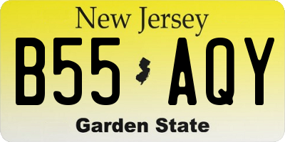 NJ license plate B55AQY