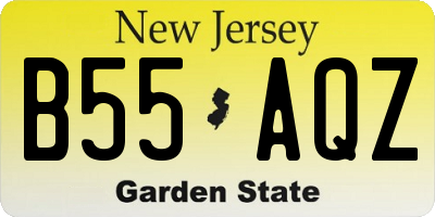 NJ license plate B55AQZ