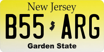 NJ license plate B55ARG