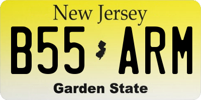 NJ license plate B55ARM