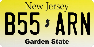 NJ license plate B55ARN