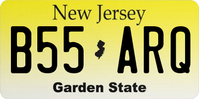 NJ license plate B55ARQ