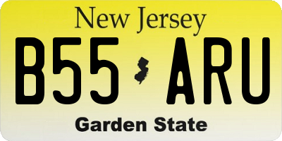 NJ license plate B55ARU