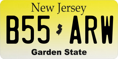 NJ license plate B55ARW