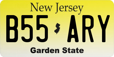 NJ license plate B55ARY
