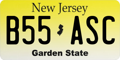NJ license plate B55ASC