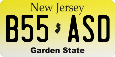 NJ license plate B55ASD