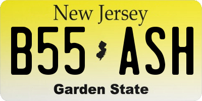 NJ license plate B55ASH