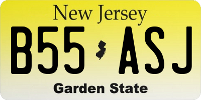 NJ license plate B55ASJ