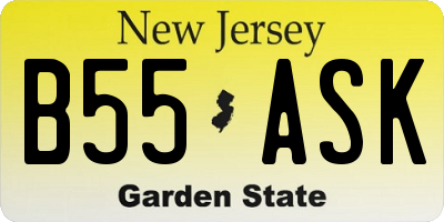 NJ license plate B55ASK