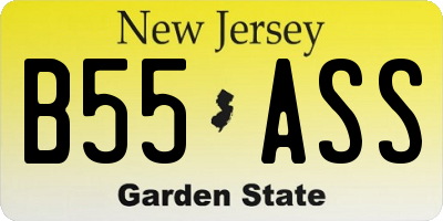 NJ license plate B55ASS