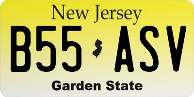 NJ license plate B55ASV