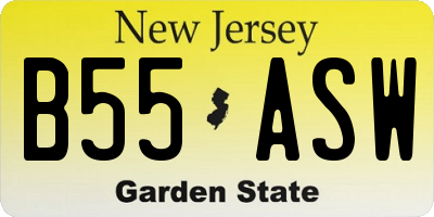 NJ license plate B55ASW