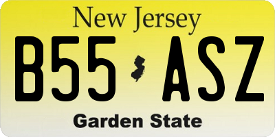 NJ license plate B55ASZ