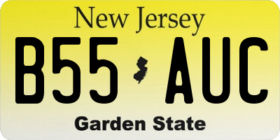 NJ license plate B55AUC