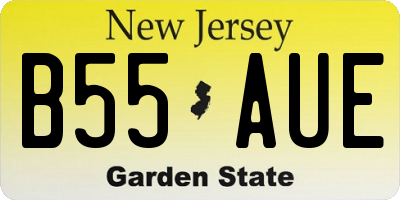 NJ license plate B55AUE