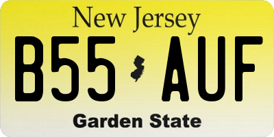 NJ license plate B55AUF