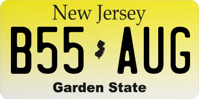 NJ license plate B55AUG