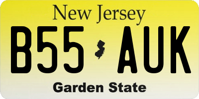 NJ license plate B55AUK