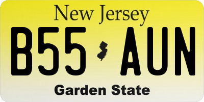 NJ license plate B55AUN