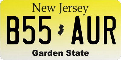 NJ license plate B55AUR