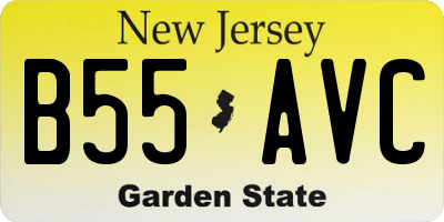 NJ license plate B55AVC