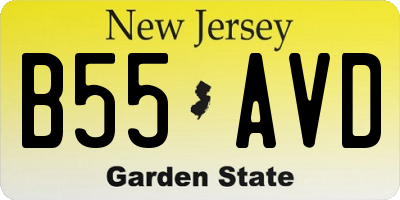 NJ license plate B55AVD