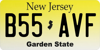 NJ license plate B55AVF