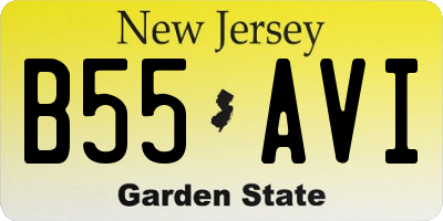 NJ license plate B55AVI