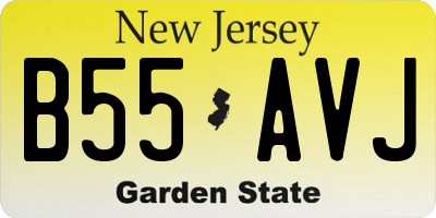 NJ license plate B55AVJ
