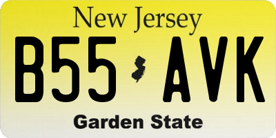 NJ license plate B55AVK