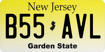 NJ license plate B55AVL