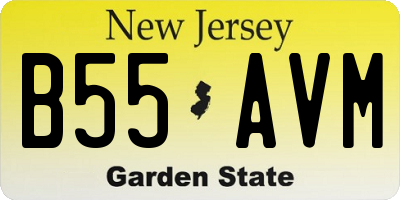 NJ license plate B55AVM