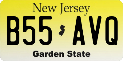 NJ license plate B55AVQ